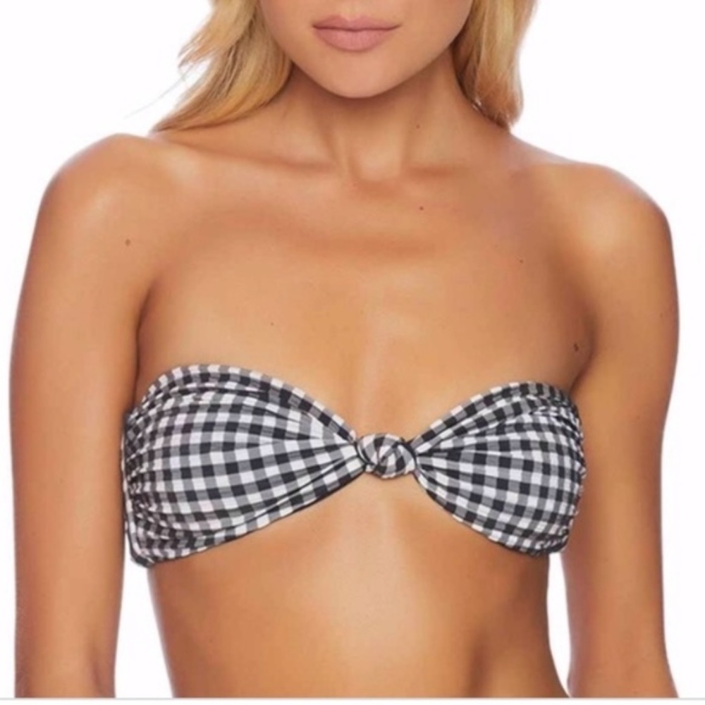 VYB Doll Knot Gingham Bandeau Bikini Top
